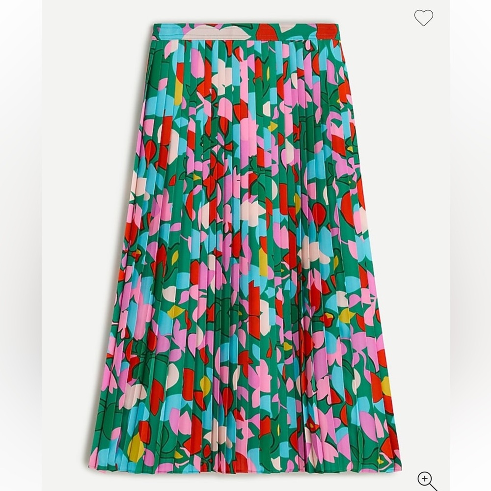 J. Crew Colorful Pleated Midi Skirt